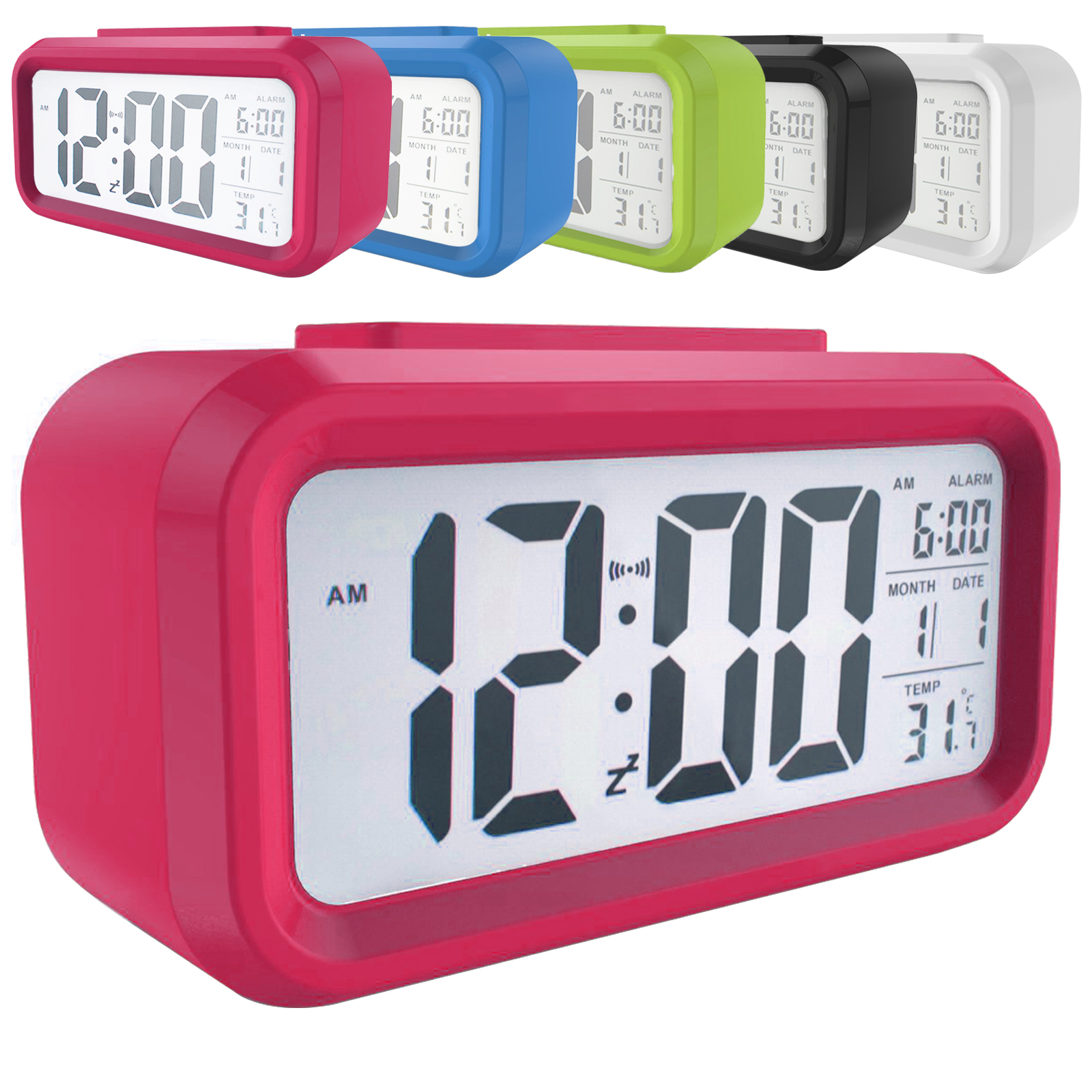 Digital LED Alarm Clock Large Display Backlight Snooze Talking Date Temperature